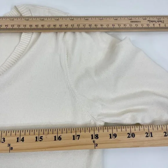 Abound Off White Basic V-Neck Long Sleeve Pullover Knit Sweater Size XXL - Picture 9 of 9